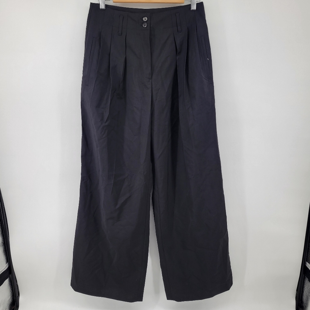 Paul Smith Wool Mohair Black Wide Leg Trousers